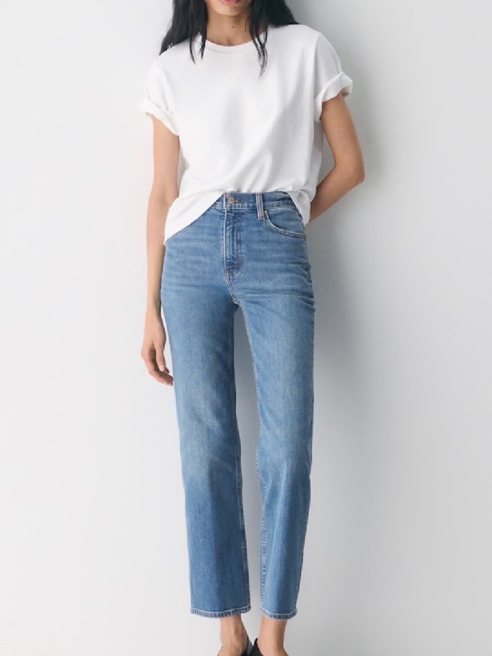 Denim Forum Straight-Leg High-Rise Jeans